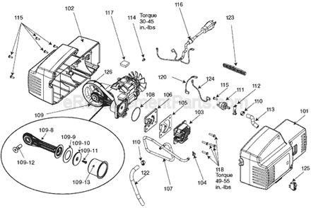 Page B Diagram and Parts List for CFBN217A Type 2 Porter Cable Compressor